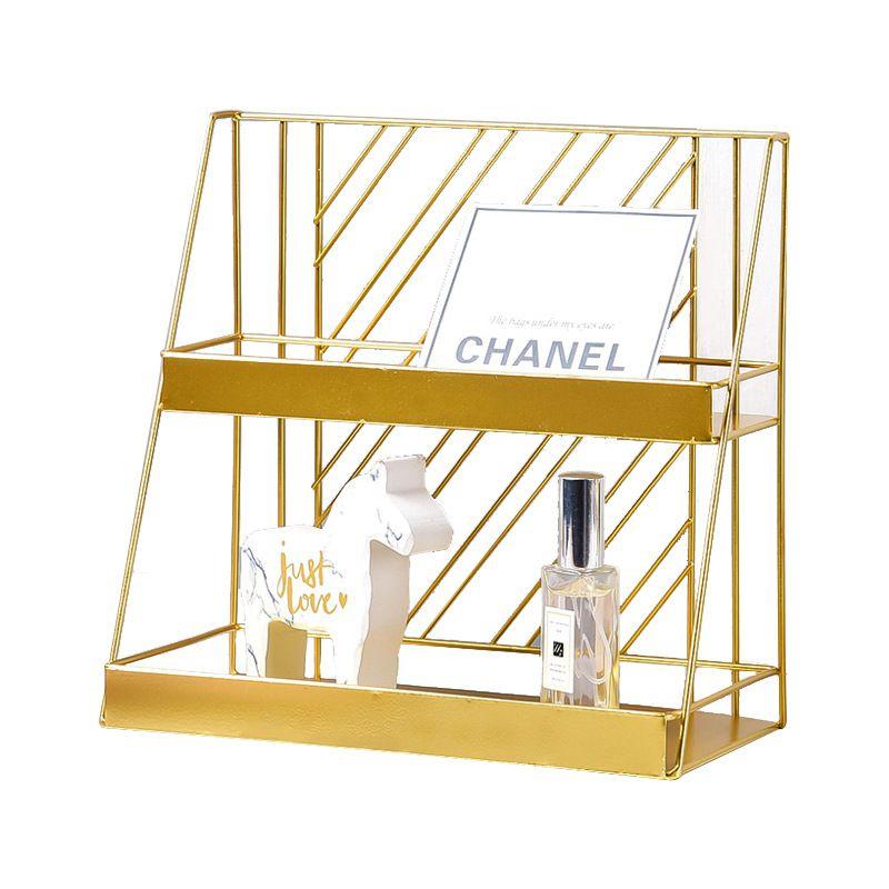 A two-tier shelf for cosmetics - gold