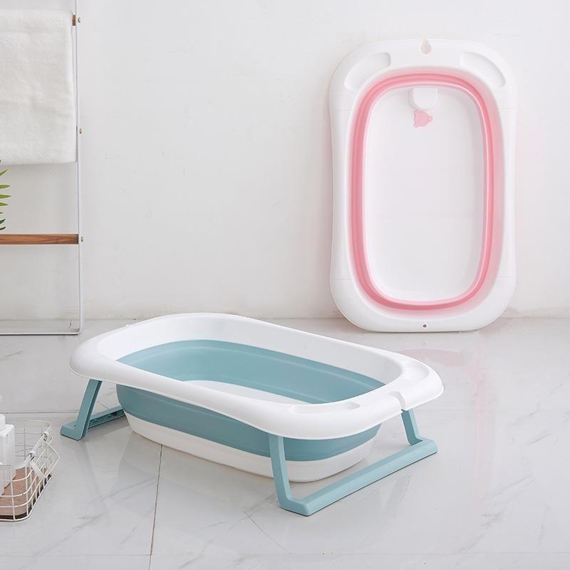 Silicone folding baby bath tub - pink