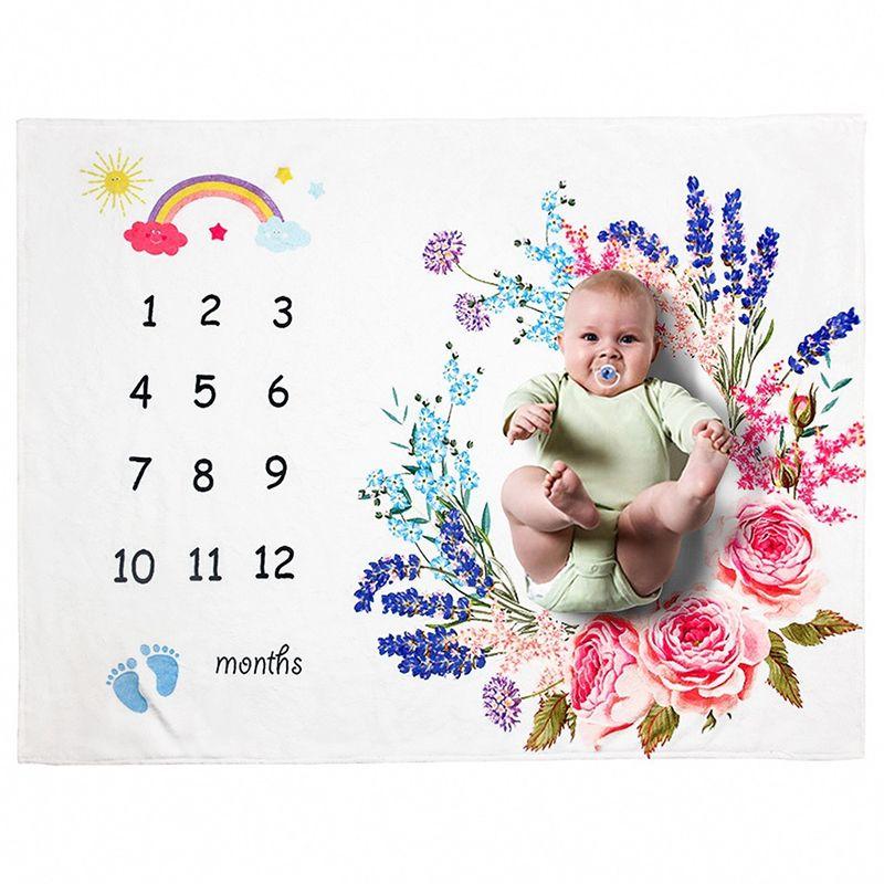 Baby photo blanket / mat 100x75 - flowers