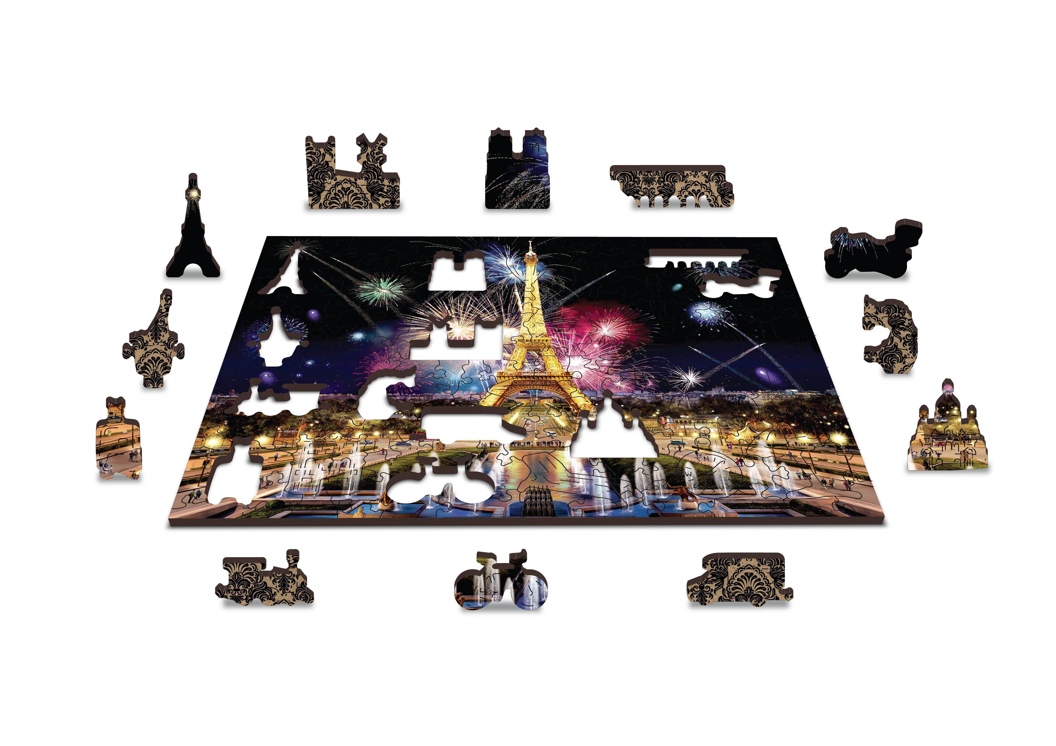 Drewniane Puzzle z figurkami – Paryż nocą rozm. L, 505 elementów