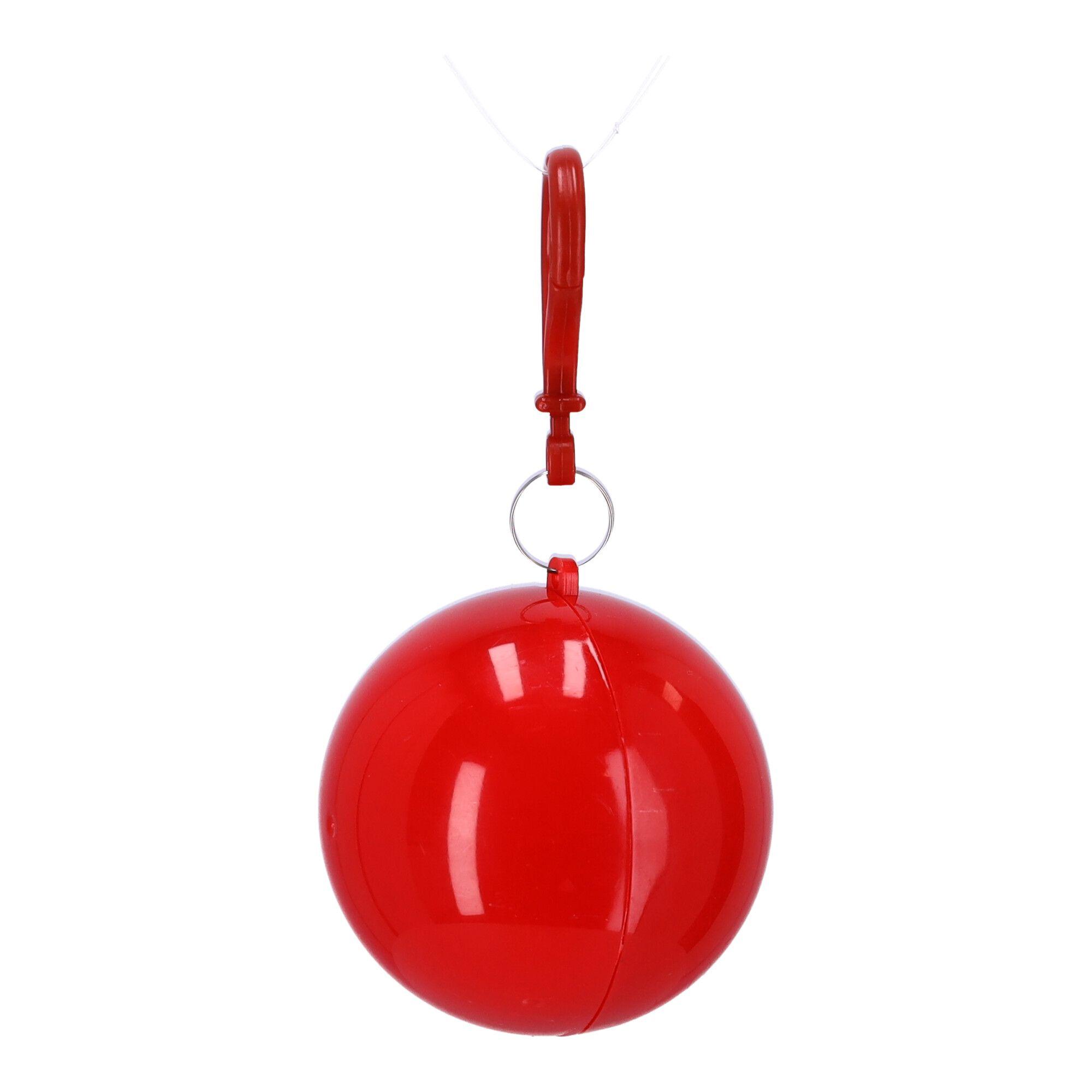 Cloak, rain cape in a ball with carabiner - red