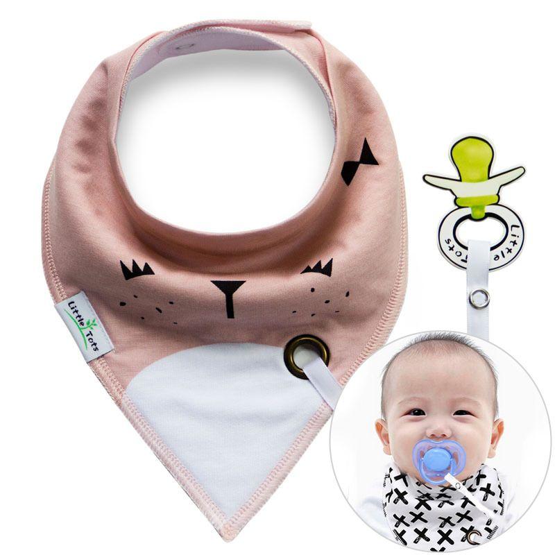 Scarf / bib with a pacifier hanger