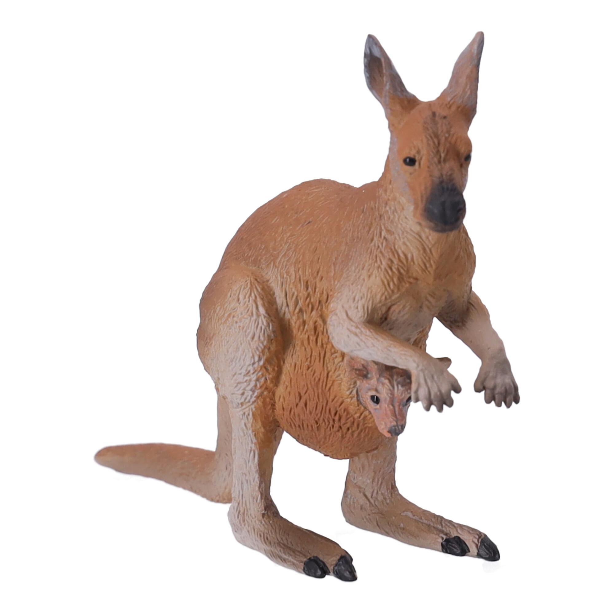 Collectible figurine Kangaroo with a youngster, Papo