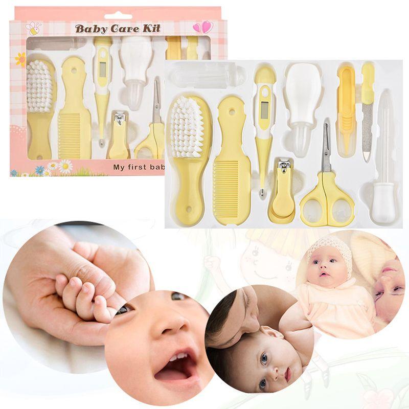 Zestaw pielęgnacyjny dla dzieci i niemowląt 10 elementów- żółty