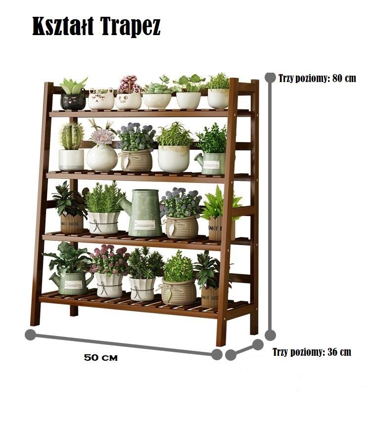 Multi-level trapezoidal shelf, flower stand / 3-level flower stand, 50 cm.