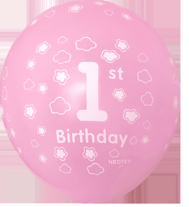A set of birthday balloons for a girl - pink