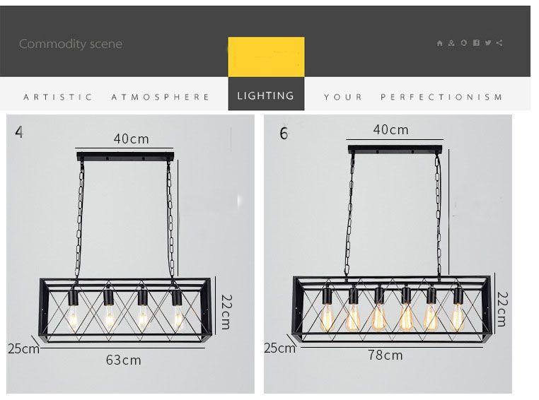 Lampa wisząca industrialna / Żyrandol Loft - 4-punkty oświetleniowe