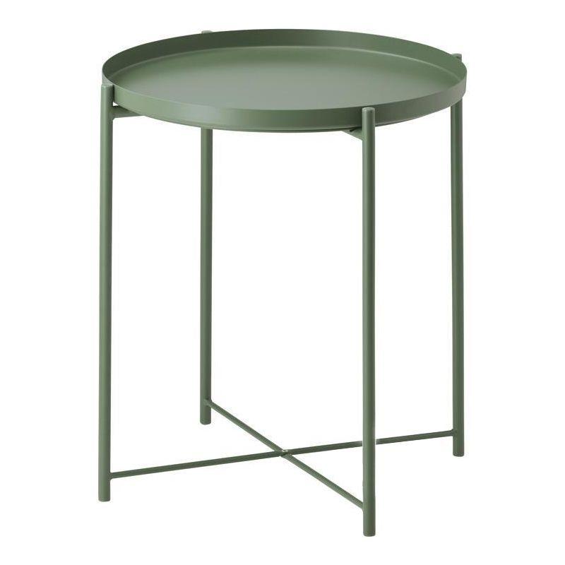 Round metal table Loft style - khaki