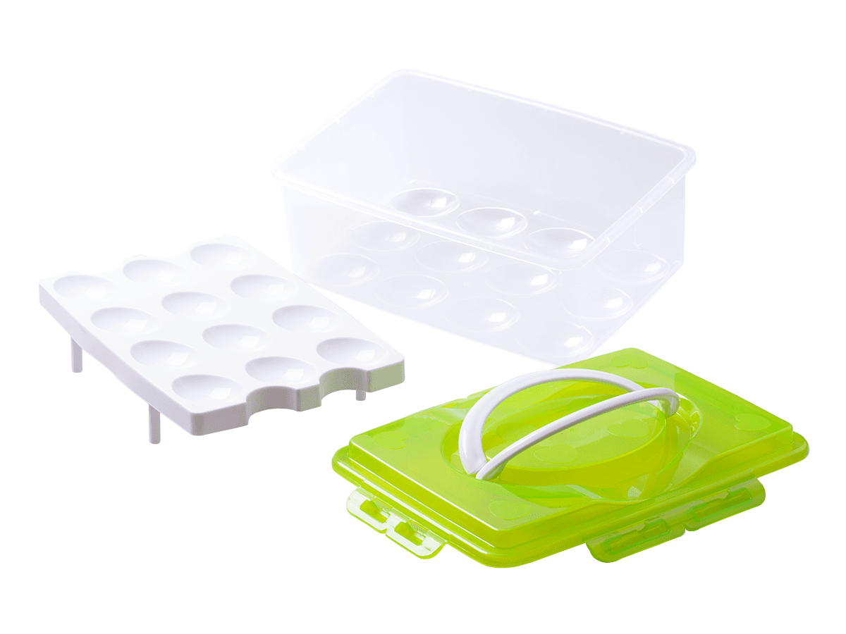 Container Egg box for fridge for 24 pcs - green