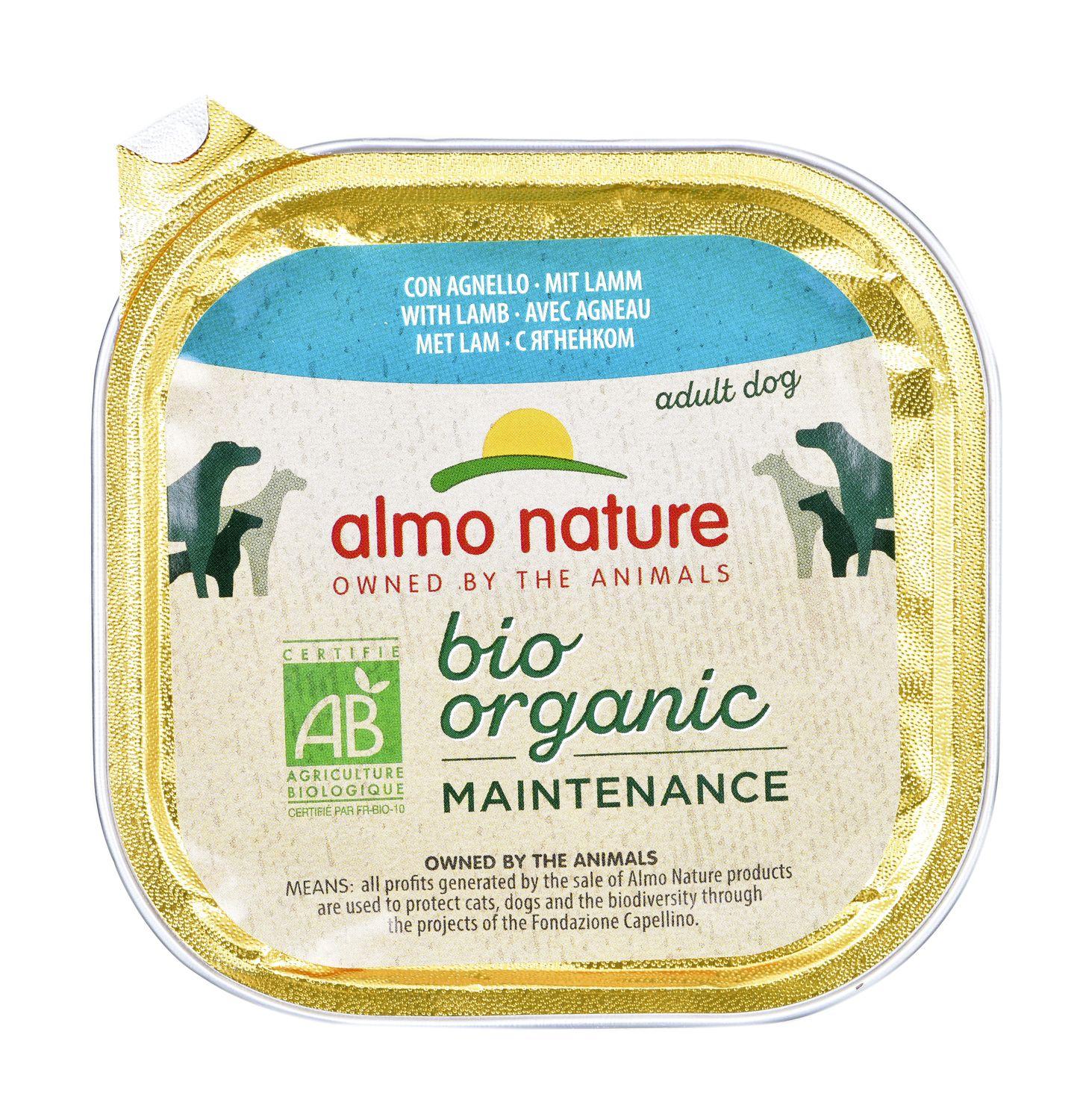 ALMO NATURE bio organic MAINTENANCE Dog - mokra karma z jagnięciną dla psa dorosłego - szalka 300g