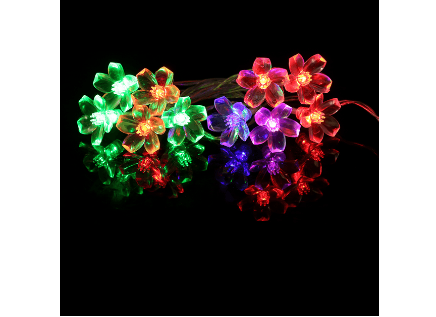 Lampki dekoracyjne LED w kształcie kwiatka - wielokolorowe
