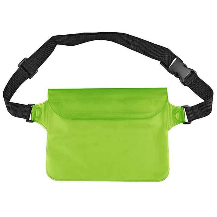 Waterproof kidney, belt pouch - green