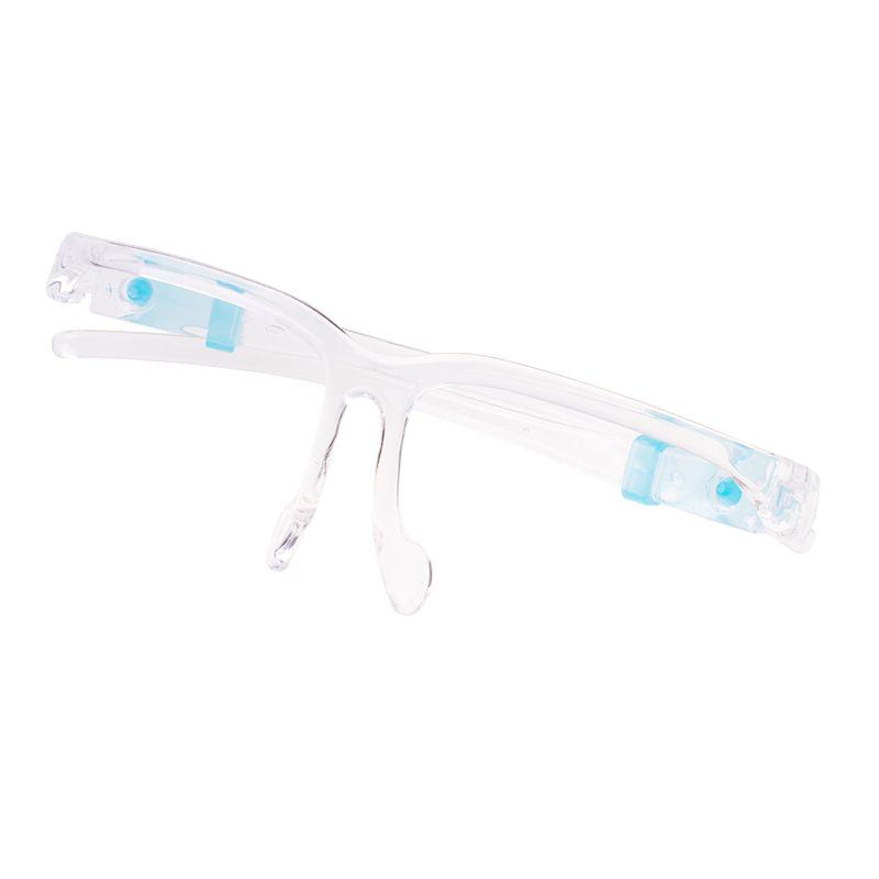 Protective transparent face shield with glasses holder