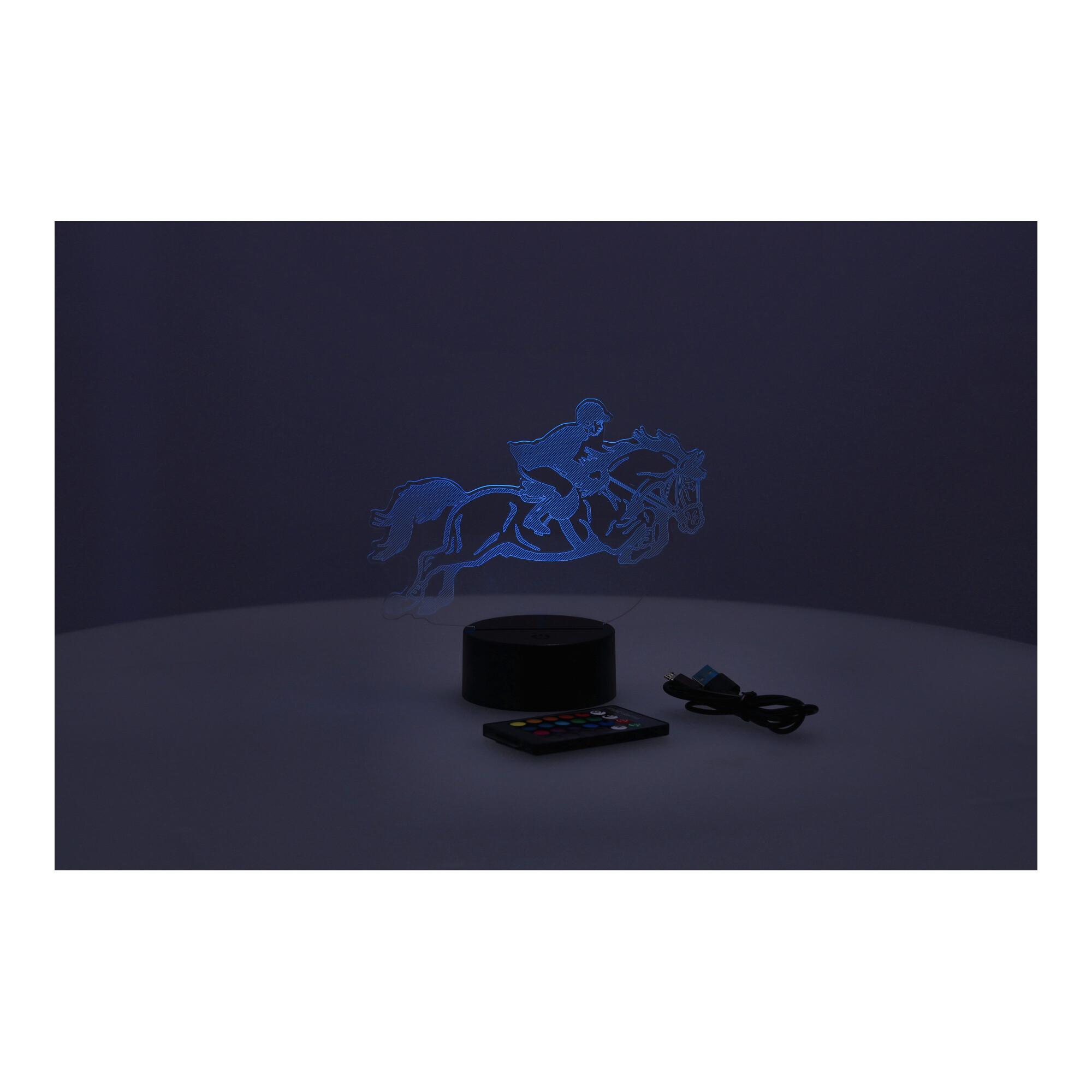 Lampka nocna 3D LED "Jeździec" Hologram + pilot