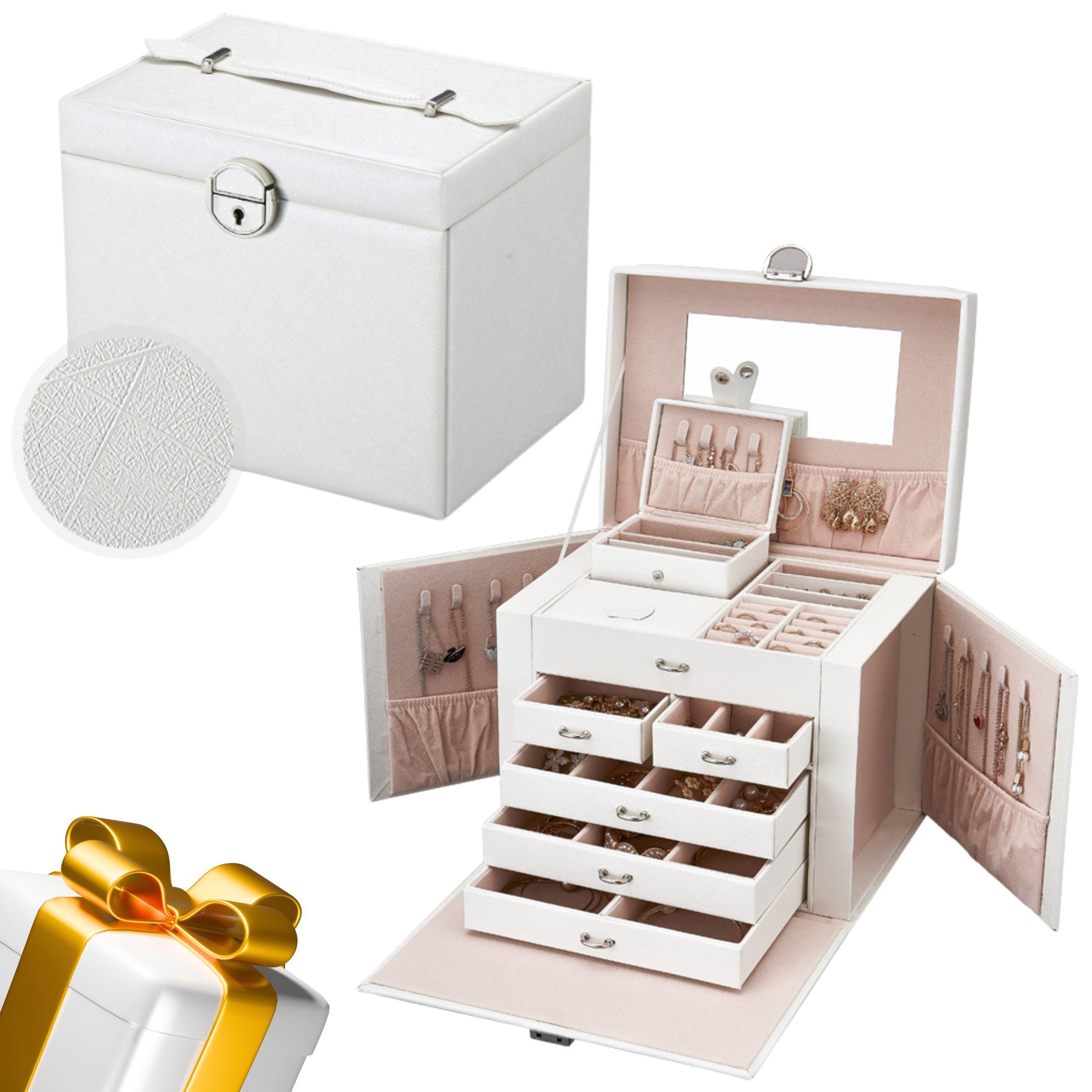 A multi-level casket, a jewelery box - white