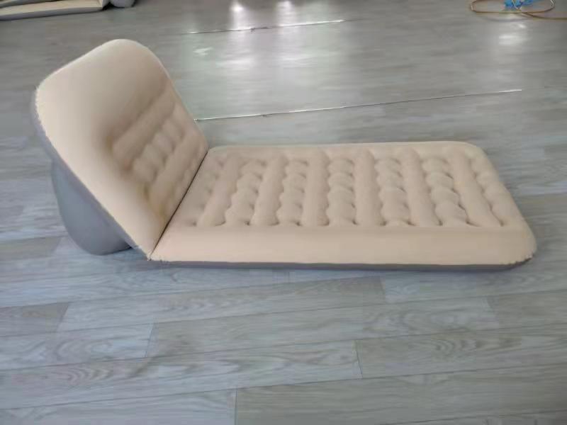 Inflatable bed with backrest, daybed - color creamy
