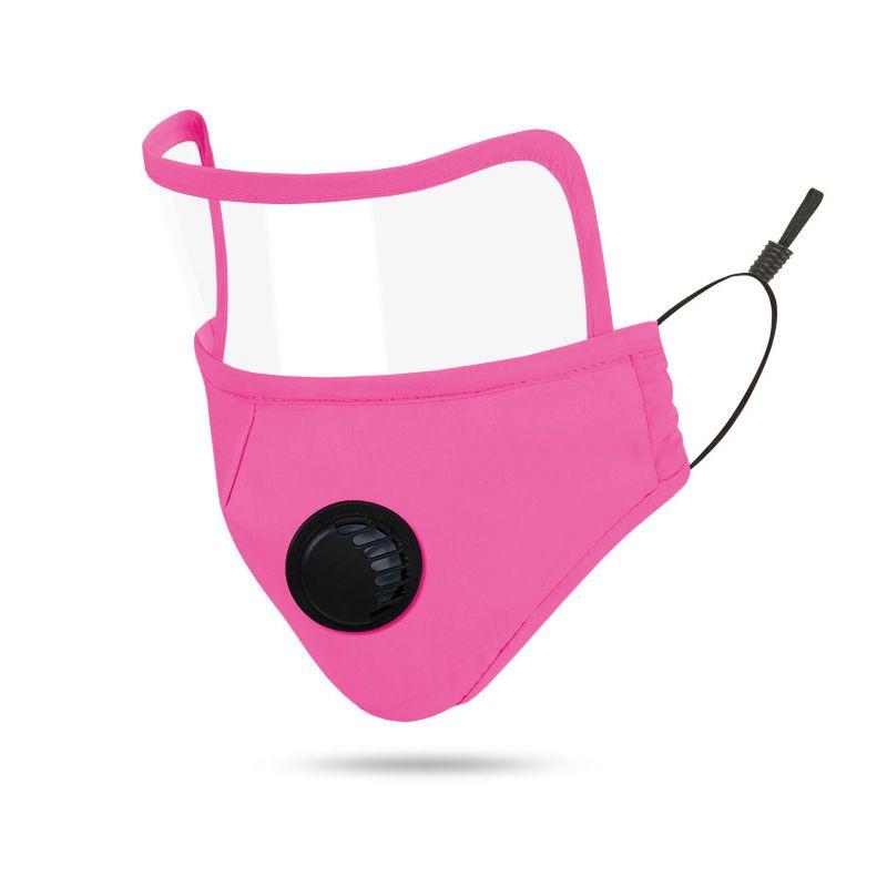 Cotton face mask with eye shield - pink