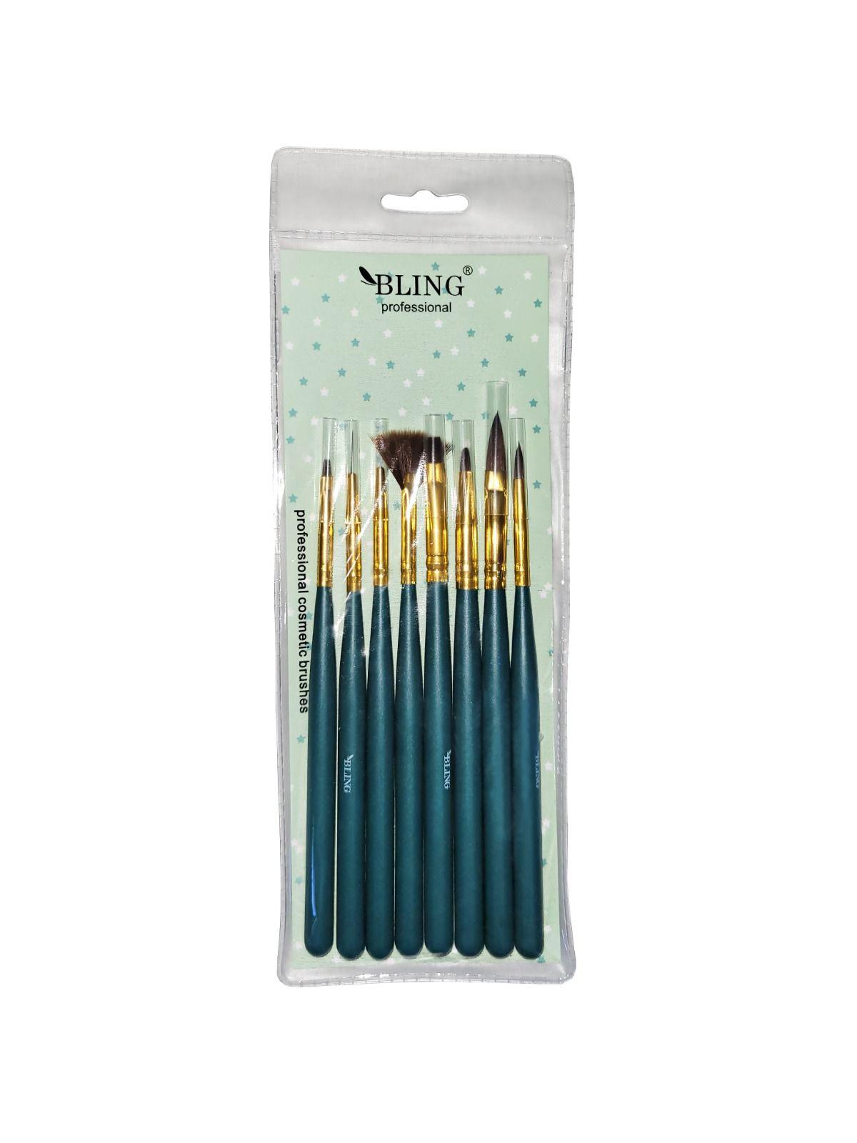 BLING Set of brushes for decorating nails 8 pieces MS-1001-8