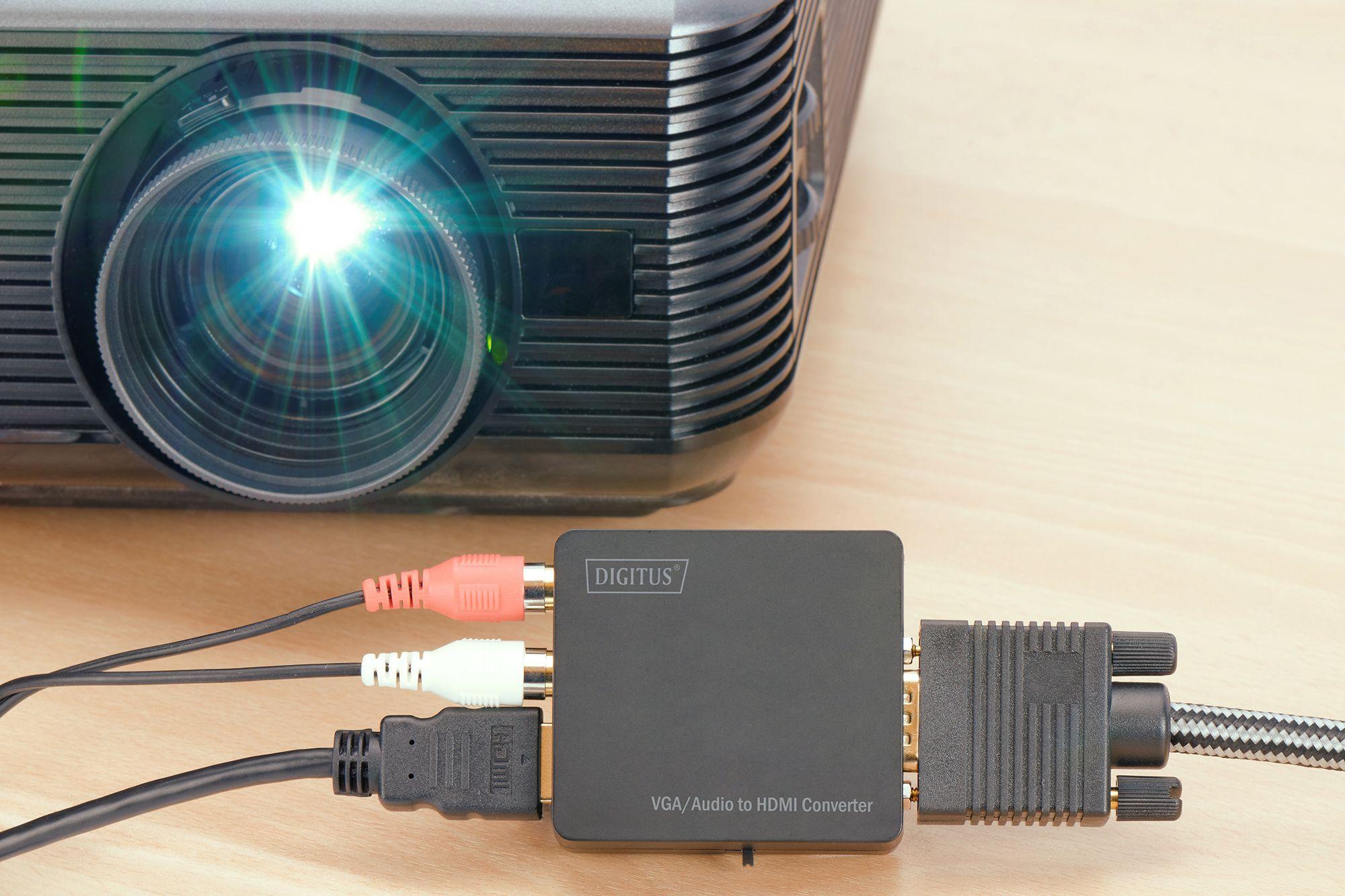 Adapter DIGITUS DS-40130-1 (D-Sub (VGA) F - HDMI F; kolor szary)