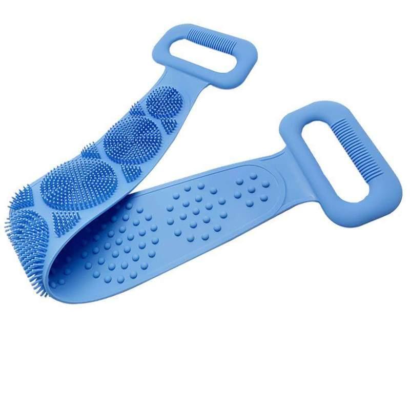 Silikonowy masażer do mycia pleców, nóg, stóp - niebieski