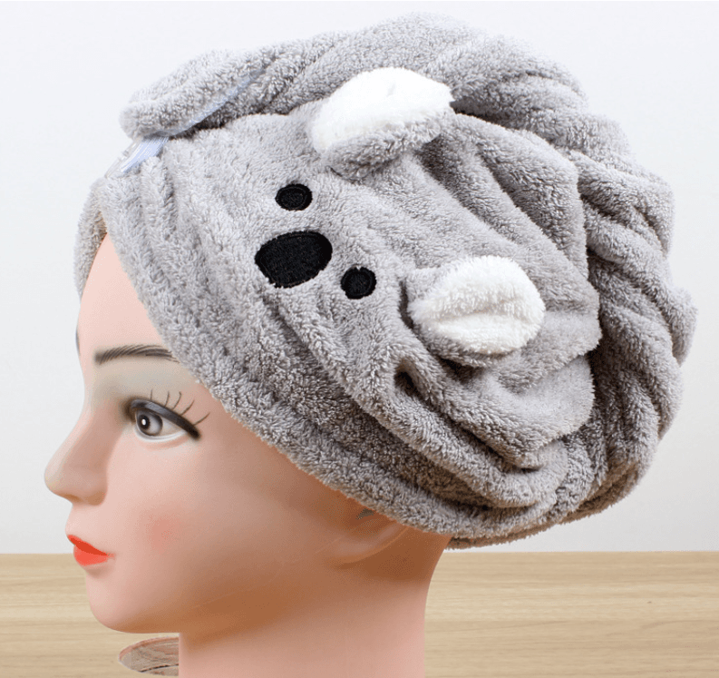 Super absorbent hair towel, hair turban - grey