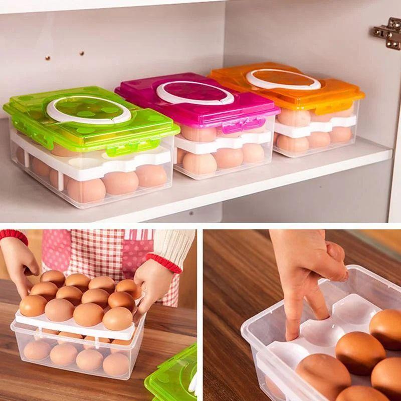 Container Egg box for fridge for 24 pcs - pink