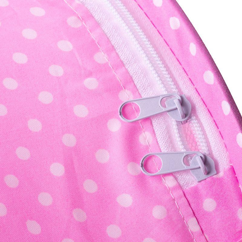 Folding travel cot with mosquito net (with mat) - pink