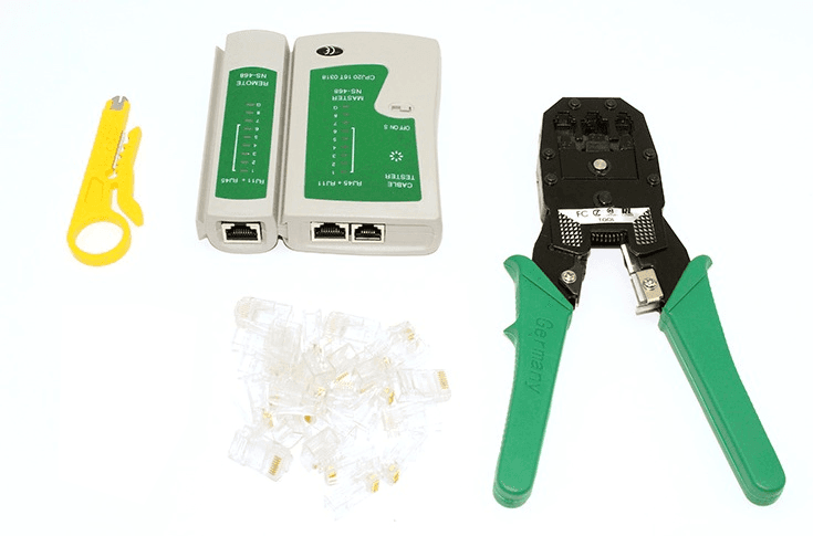Set of network tester puller crimp tool