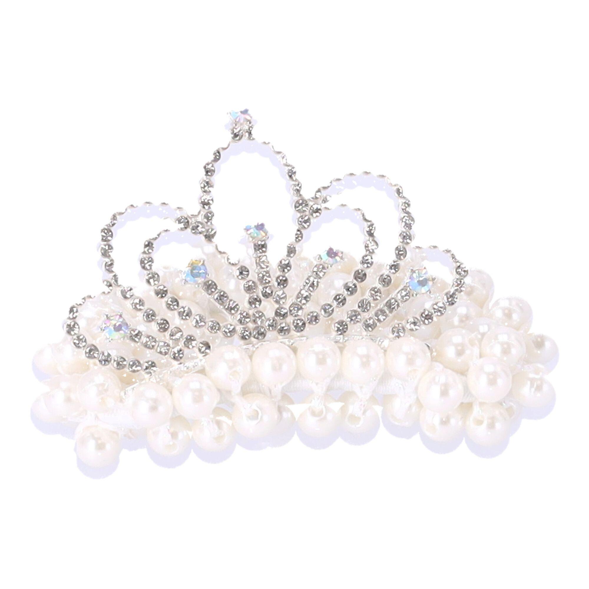 Decorative rubber band with pearls and crown - type 3