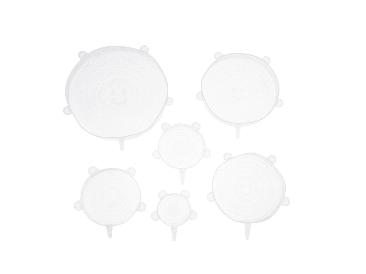 Silicone food covers (universal) 6 pcs - white