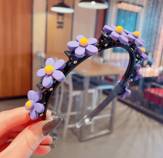 Headband with hairpins — flower, pattern V