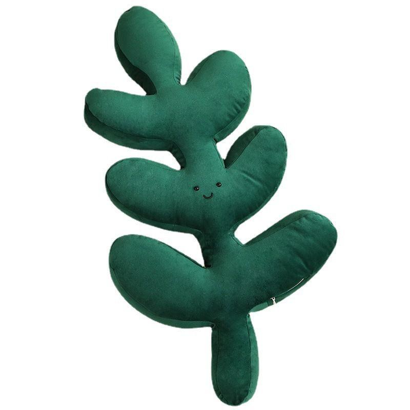 Decorative plush cushion in the shape of a leaf - type 1