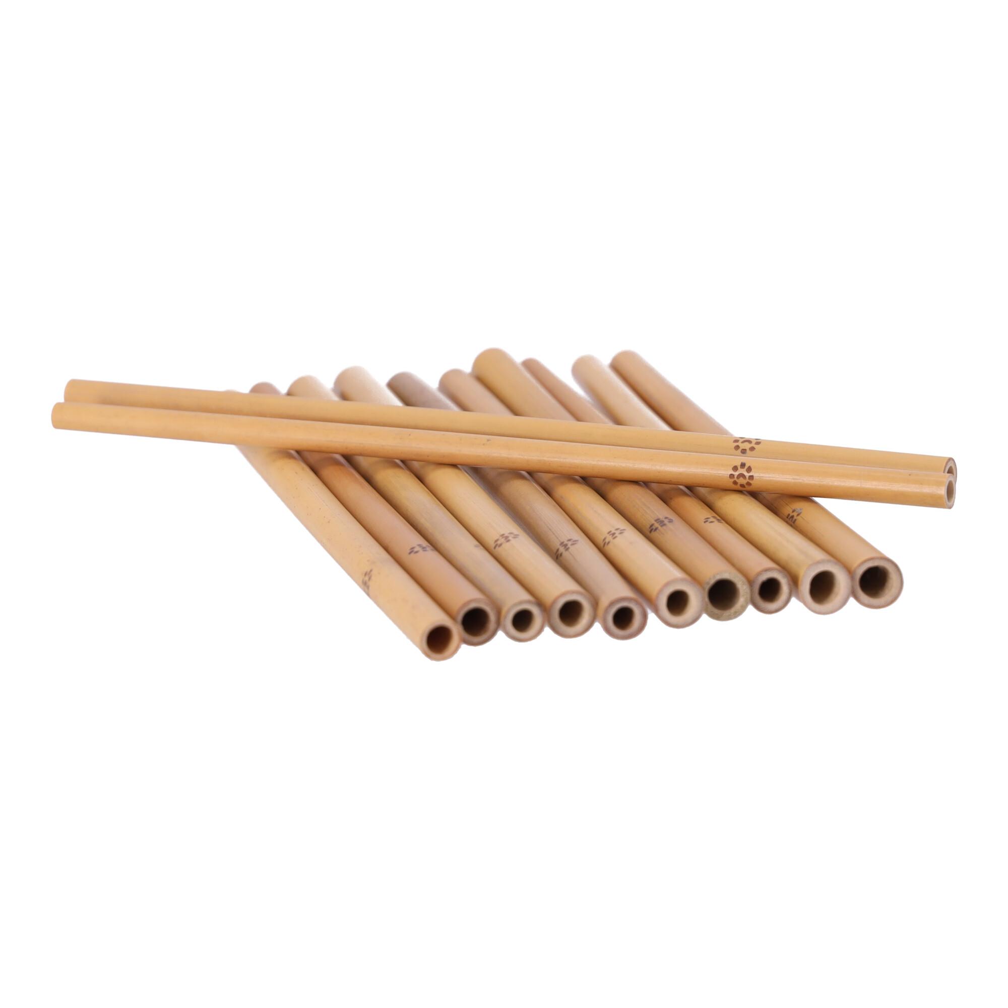 Reusable bamboo straws 200x6-9 mm 12 pcs. + cleaner