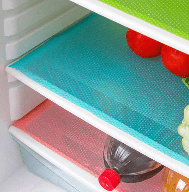 Antibacterial and mildew mat for the fridge (4 pcs) - green