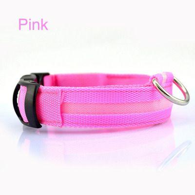 LED dog collar, size XL - pink