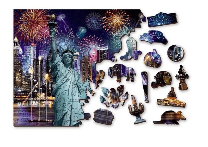 Drewniane Puzzle z figurkami – Nowy Jork nocą rozm. L, 400 elementów