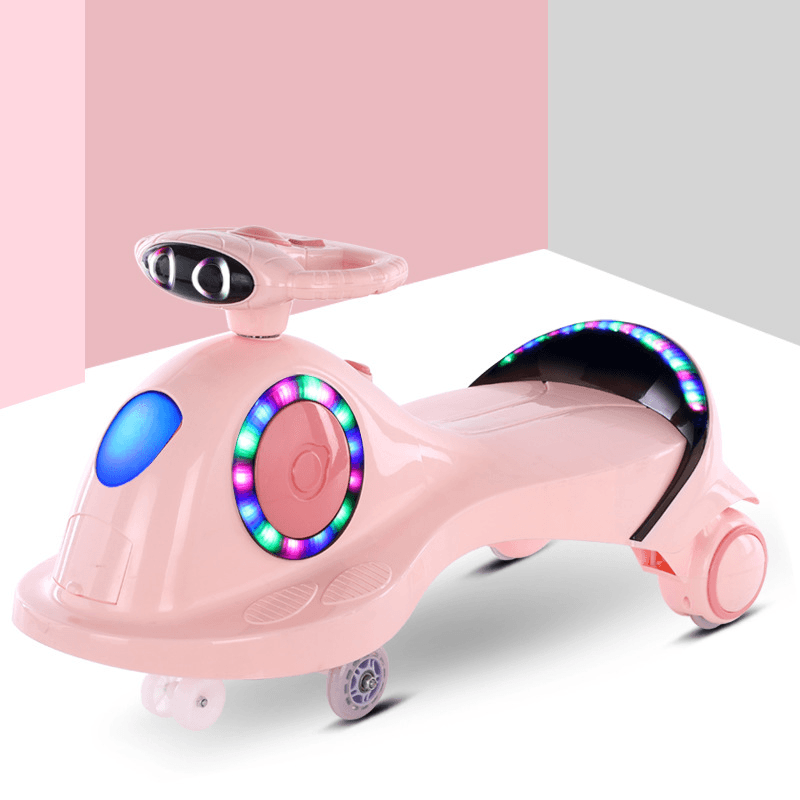 Interactive baby ride with colorful LEDs