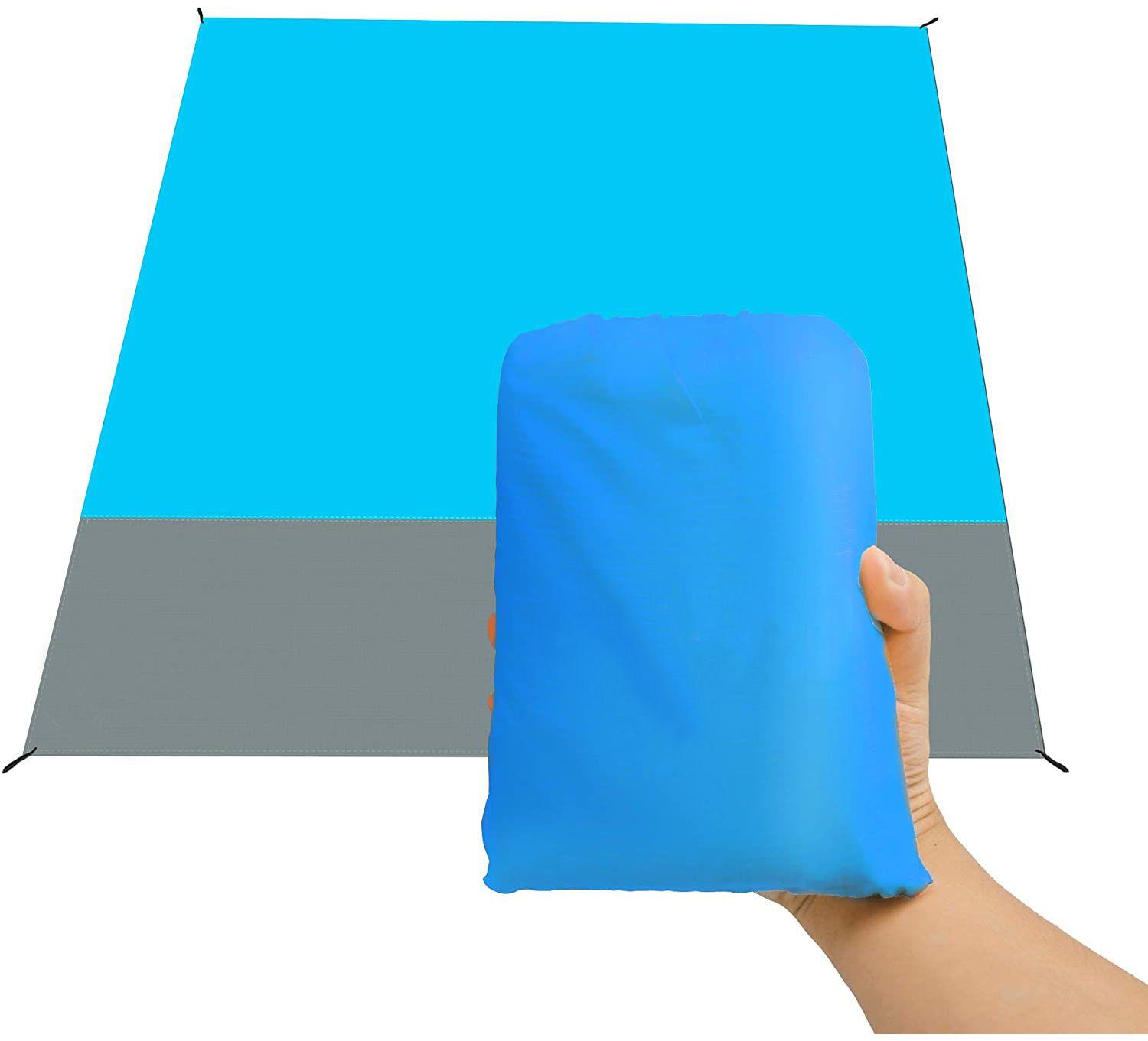 Waterproof beach blanket 200*210 cm - blue