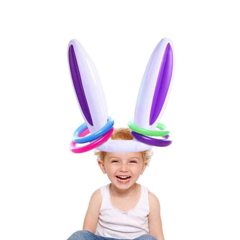 Inflatable rabbit hat with rings for fun
