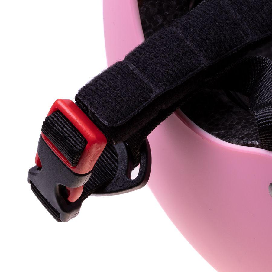 Kask + ochraniacze na rolki, deskorolkę, rower - różowo czarny, rozmiar S
