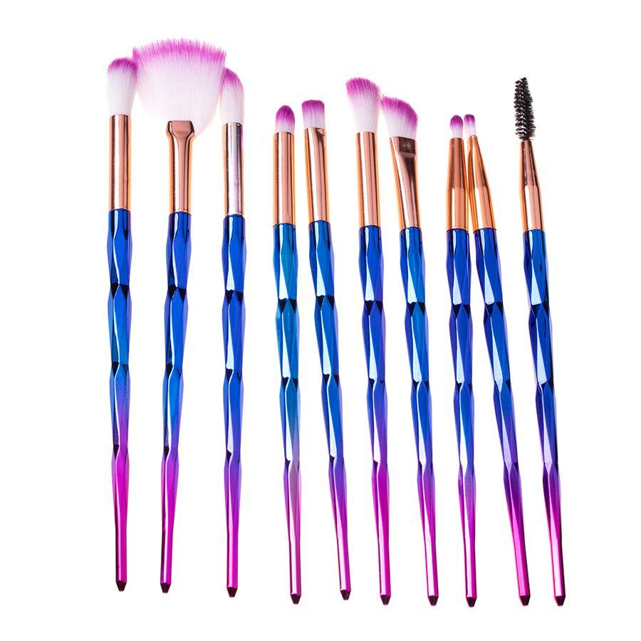 et of 20 makeup brushes - blue-pink