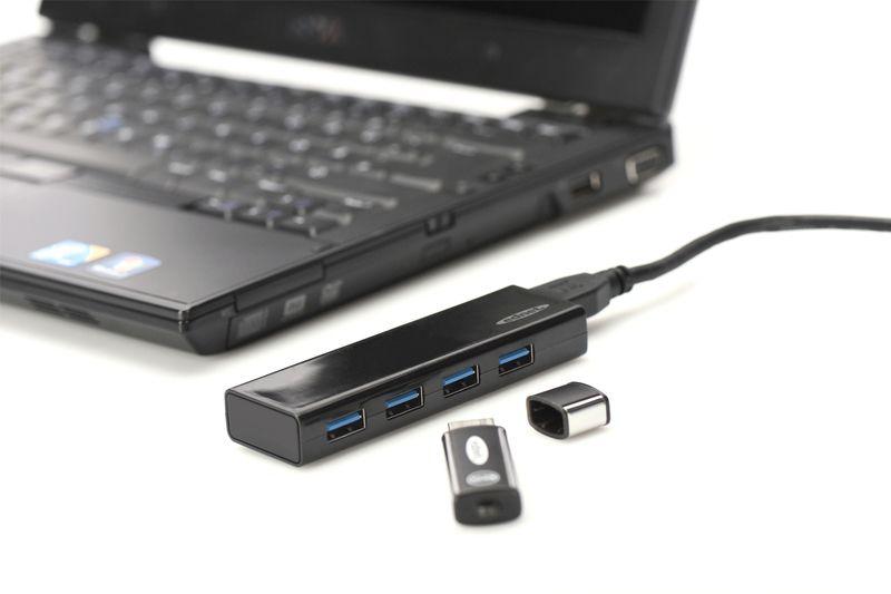 Hub Ednet 85155 (4x USB 3.0; kolor czarny)