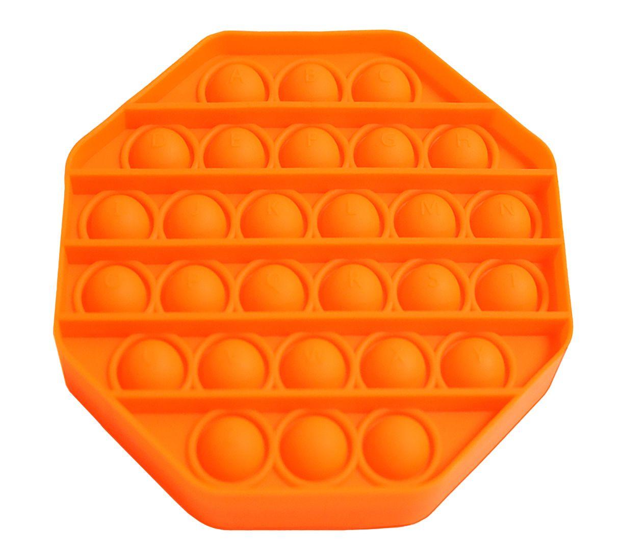 Zabawka sensoryczna PopIt antystresowa w kształcie oktagonu - pomarańczowa