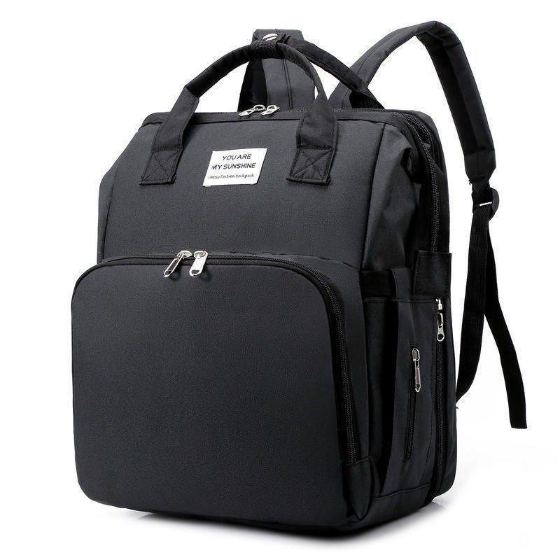 Multifunctional backpack / bag for mum with sleeping function - black