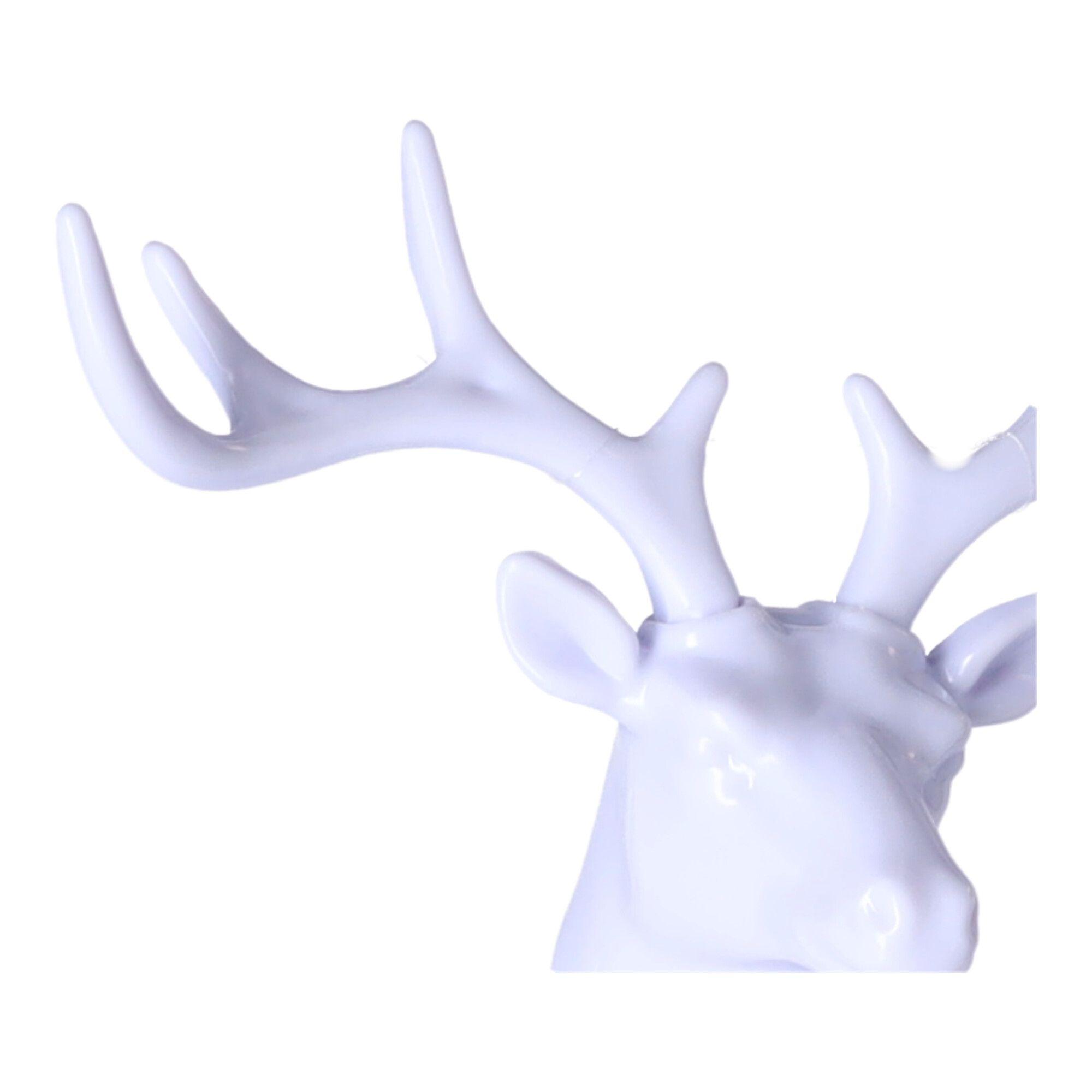 Antler wall hook in the form of a sticker - white