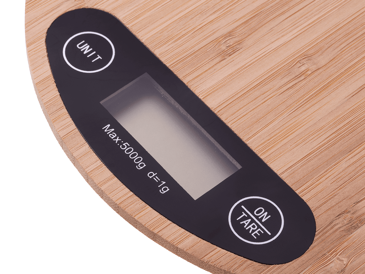 Electronic wooden kitchen scale 5 kg bamboo