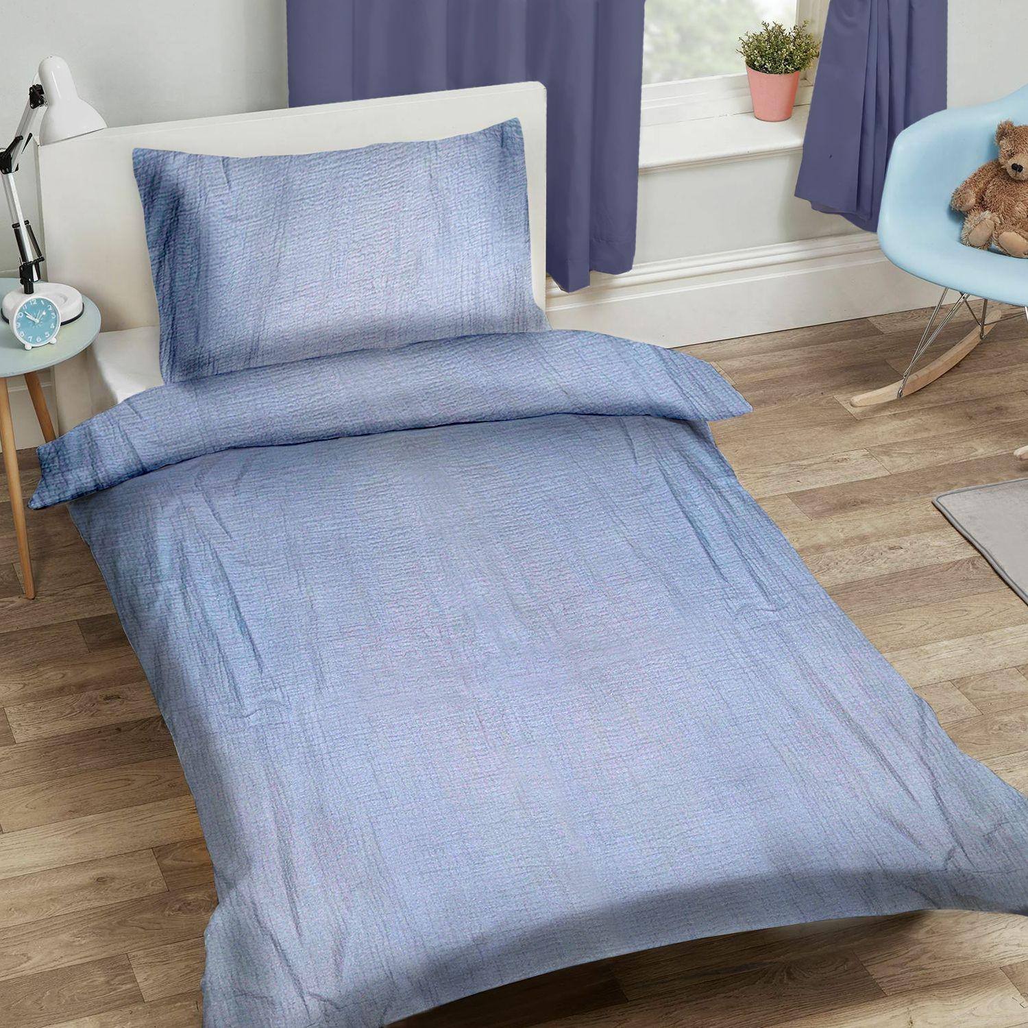 Muslin children's bedding set 90x120cm - light blue