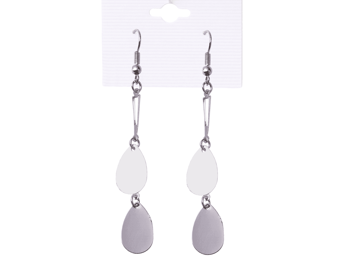 Earrings hanging teardrops silver
