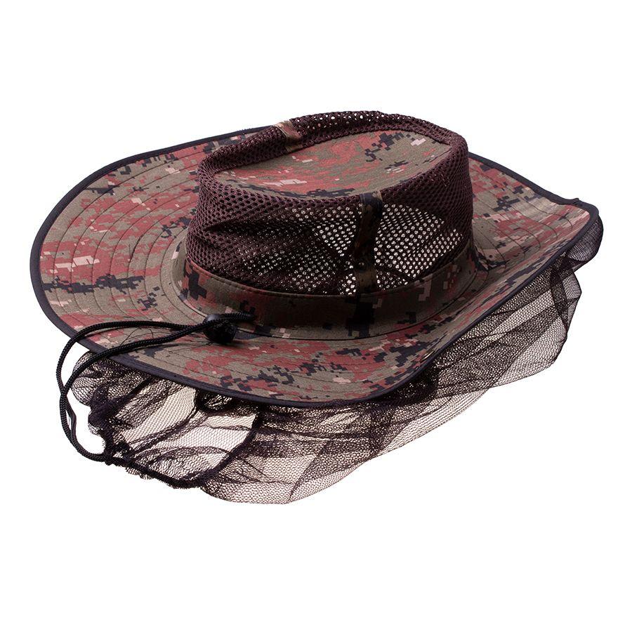 Mosquito net, insect net, hat - red and brown