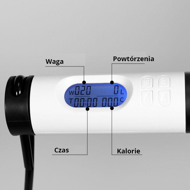 Professional skipping rope with electronic LCD counter - green and white